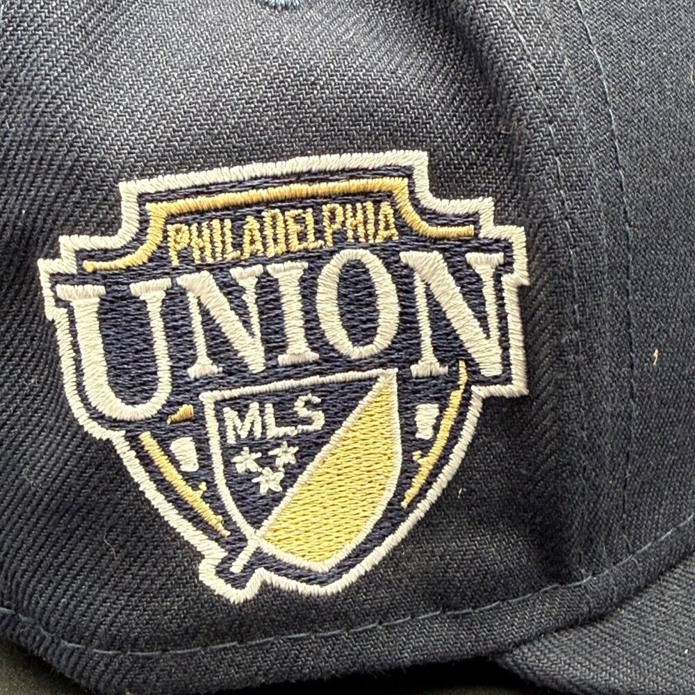 New Era Philadelphia Union Soccer Hat Cap Fitted 7 1/4 MLS 59 Fifty Blue - Picture 8 of 16